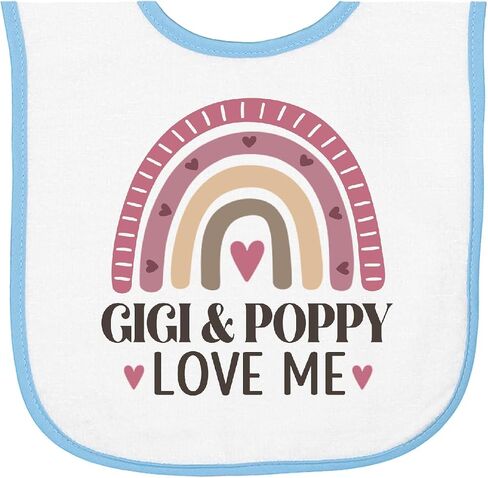 Gigi and Poppy Granddaughter Rainbow Baby Terry Cloth Bib in Kuwait