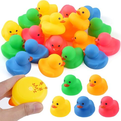 Yellow Rubber Ducks Bath Toys 20Pack, Bathtub Floating Squeaky Duck Bulk Baby Preschool Bath Toy for Baby Shower Infants Kids Toddler Birthday Party Decoration Gift (Large) in Kuwait