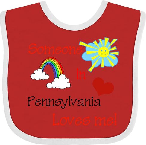 inktastic Someone in Pennsylvania Loves Me Baby Bib in Kuwait