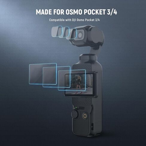 NEEWER 3 Pack Screen Protector Kit Compatible with DJI Osmo Pocket 3 / Pocket 4 / Xtra Muse, 9H HD Anti Scratch Tempered Glass Protective Film Accessories for Gimbal Camera Touchscreen & Lens, CA140 in Kuwait