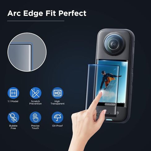 CYNOVA Insta 360 X3 Screen Tempered Film Set, Screen Protector for Insta 360 X3 Accessories LCD Tempered Glass 9H Hardness in Kuwait