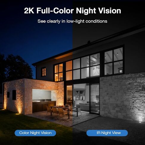 TKENPRO 2K Solar Camera Outdoor Wireless, 2.4GHz Wi-Fi Connected | 24/7 Continuous Recording, Human Auto Tracking, 2K Color Night Vision, 360° Panoramic View, IP65 in Kuwait