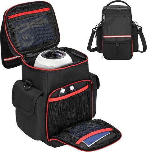 Carrying Case Compatible with Owl Labs Meeting Owl 3/4/Pro | Meeting Camera Travel Bag with shoulder strap, 8mm Padding, Side Pockets, Mesh Pockets, Top Handle, Red Reflective Strip in Kuwait