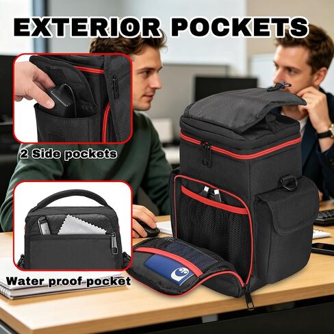 Carrying Case Compatible with Owl Labs Meeting Owl 3/4/Pro | Meeting Camera Travel Bag with shoulder strap, 8mm Padding, Side Pockets, Mesh Pockets, Top Handle, Red Reflective Strip in Kuwait