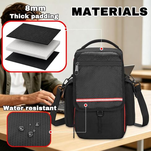 Carrying Case Compatible with Owl Labs Meeting Owl 3/4/Pro | Meeting Camera Travel Bag with shoulder strap, 8mm Padding, Side Pockets, Mesh Pockets, Top Handle, Red Reflective Strip in Kuwait