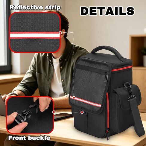 Carrying Case Compatible with Owl Labs Meeting Owl 3/4/Pro | Meeting Camera Travel Bag with shoulder strap, 8mm Padding, Side Pockets, Mesh Pockets, Top Handle, Red Reflective Strip in Kuwait