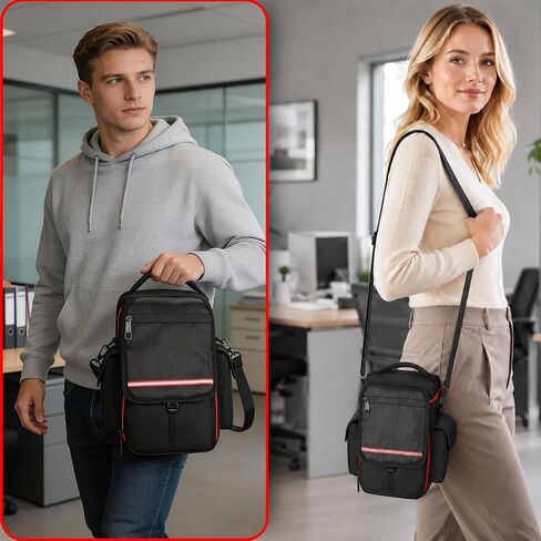 Carrying Case Compatible with Owl Labs Meeting Owl 3/4/Pro | Meeting Camera Travel Bag with shoulder strap, 8mm Padding, Side Pockets, Mesh Pockets, Top Handle, Red Reflective Strip in Kuwait