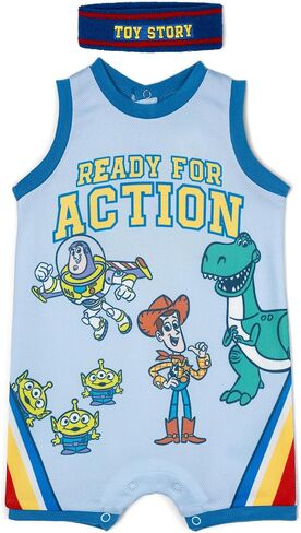 Disney Toy Story Baby Boys' Basketball Romper and Sweatband Set Newborn to Infant in Kuwait