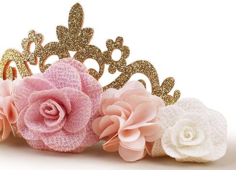 INOGIH Baby Girl Birthday Crown Floral Headband Soft Flower Head Wrap Tiara Hairband for 1-3 Years in Kuwait