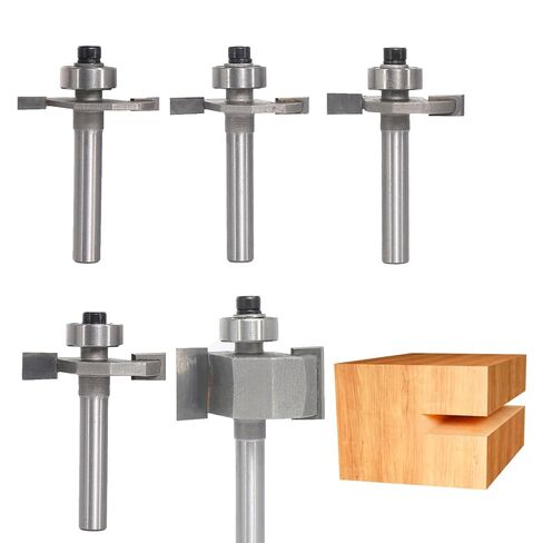 Akylin T Slot Router Bit، 1/2 "عرقوب، 5/32" ارتفاع القطع T Trark Bit بدون محمل، قاطع T-Slotting لتقطيع الخشب، الحز in Kuwait