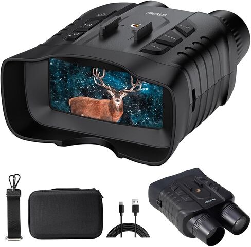 AKASO Seemor-200 Night Vision Goggles with 64GB Card - 4K Full Color Night Vision Binoculars for Adults, App-Enabled Photo and Video Saving, AI-ISP 3280FT Viewing Range, 16x Zoom for Camping Hiking in Kuwait