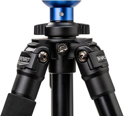 Benro A1573F Aluminum Tripod for Spotting Scopes, Binoculars, Outdoor Field Viewing, Leveling Base, Smooth Fluid Head w/Sliding QR Plate, Flip Locks, Case, Adjustable Legs, 62" Max Ht, 5.5lb Payload in Kuwait