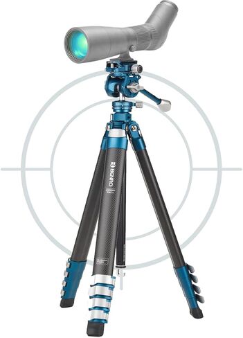 Benro CyanBird Pro Carbon Fiber Lightweight Tripod Kit for Birding & Wildlife for Scopes, Binoculars & Photography, Ball Head, Adjustable Legs, Arca-Swiss Plate, Flip Locks, 60" Max Ht, 9.9lb Payload in Kuwait