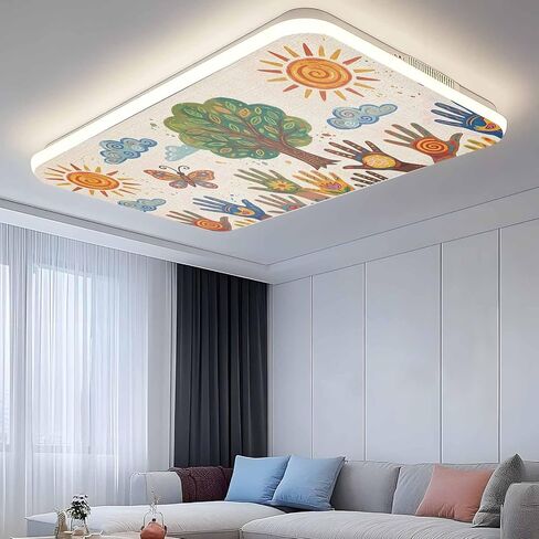 Children's Day Magnetic Fluorescent Light Covers for Ceiling Lights 2x4 Ft,Cartoon Handprint Butterfly Retro Beige Office Classroom Kitchen Drop Ceiling Light Covers Filters Shade Panel 3 Packs in Kuwait