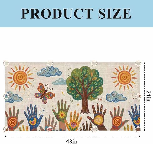Children's Day Magnetic Fluorescent Light Covers for Ceiling Lights 2x4 Ft,Cartoon Handprint Butterfly Retro Beige Office Classroom Kitchen Drop Ceiling Light Covers Filters Shade Panel 3 Packs in Kuwait