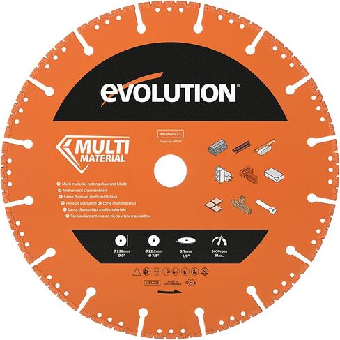 Evolution 9 Inch Multi Material Diamond Blade with Segmented Edge, 7/8 in Bore, Multi-Purpose & Metal Cutting Diamond Blade in Kuwait