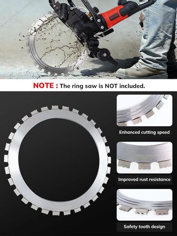 16in Concrete Circular Saw Blade, Ring-Shaped Concrete Cutting Machine Accessory, Suitable for Wood, Bricks, Aluminum, and Reinforcing Bars in Kuwait