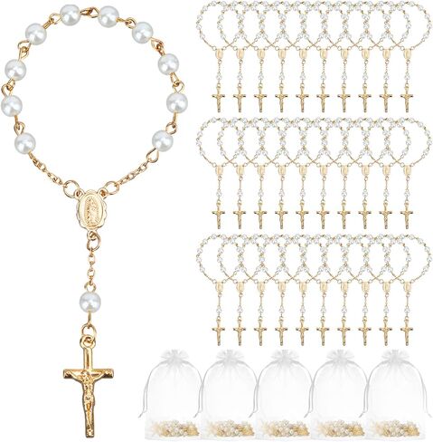 30 Pieces Baptism Rosary Acrylic Rosary Beads in Kuwait