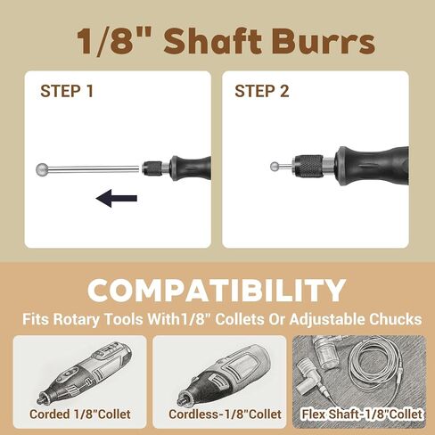20Pcs 120 Grit Diamond Bits Set, 1/8 Inch Shank, Sturdy Diamond Engraving Bits for Rotary Tools, Reusable Stone Carving Set for Polishing, Engraving, Grinding in Kuwait