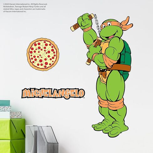 Teenage Mutant Ninja Turtles Wall Decals - Set of 10 TMNT Vinyl Wall Sticker Bedroom Decorations - Peel and Stick Room Decor Red Green Blue Purple in Kuwait