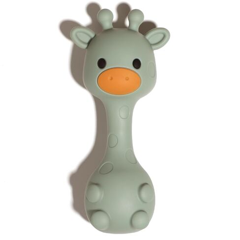 Silicone Little Giraffe Shaker Rattle Toy for Babies | Food Grade Silicone Teether | Easy to Grip | BPA Free (Sand) in Saudi Arabia