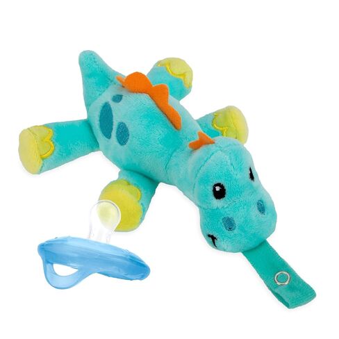 Nuby Calming Natural Flex Snuggleez Pacifier | Plush Combo Set for Cuddling with Comfort - Dino in Kuwait