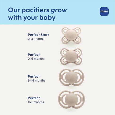 MAM Perfect Baby Premium Pacifier 6-16 Months, Extra Thin Nipple, 2 Pack in Kuwait