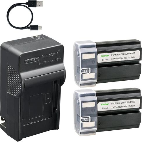 Kastar 4-Pack Battery and AC & USB-C Charger, Compatible with Nikon EN-EL1, Konica Minolta NP-800, Nikon Coolpix 4300 4500 4800 5000 5400 5700 8700 775 880 885 995 E880, Konica Minolta DiMAGE A200 in Kuwait