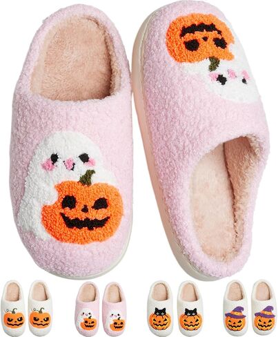 Cute Fuzzy House Slippers for Women Men Memory Foam Non Slip Shoes in Kuwait