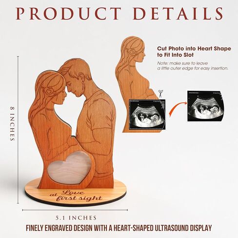 Love at First Sight Sonogram Picture Frame, Sonogram Photo Frame - Mothers Day Gifts for Expecting Moms | Pregnant Wife Gift From Husband | Gifts for Pregnant Women Mom to be in Kuwait