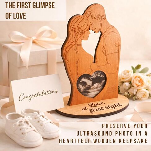 Love at First Sight Sonogram Picture Frame, Sonogram Photo Frame - Mothers Day Gifts for Expecting Moms | Pregnant Wife Gift From Husband | Gifts for Pregnant Women Mom to be in Kuwait