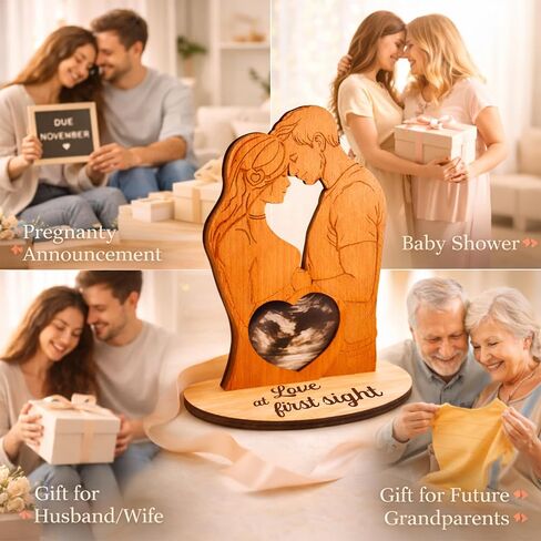 Love at First Sight Sonogram Picture Frame, Sonogram Photo Frame - Mothers Day Gifts for Expecting Moms | Pregnant Wife Gift From Husband | Gifts for Pregnant Women Mom to be in Kuwait
