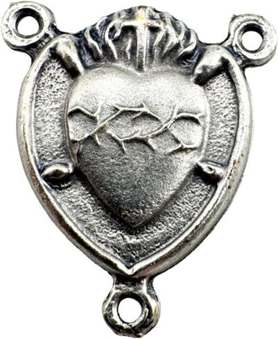 Westmon Works Sacred Heart of Jesus Centerpiece Italian Metal Rosary Center with Laminated Made in the USA Holy Prayer Card in Kuwait
