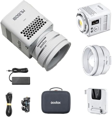 Godox ML150Bi Bi-Color LED Video Light, 2800K-6500K, Portable Handheld Monolight with CRI/TLCI 96+, 61,054 Lux at 1m with ML-Z, NFC/DMX/APP Control for Photography, Filmmaking & Studio Use in Kuwait