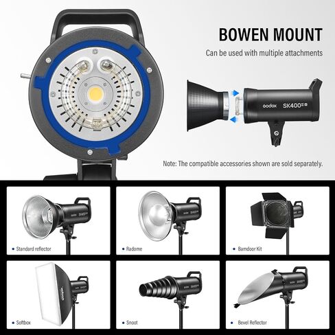 Godox Sk400iii v Sk400iiiv Kit 400Ws Professional Strobe Flash GN65 5700K 0.1-1.5s Recycle Bowens Mount Photography Light Set with Built-in Godox 2.4G Wireless X System and 10W Modeling Lamp in Kuwait