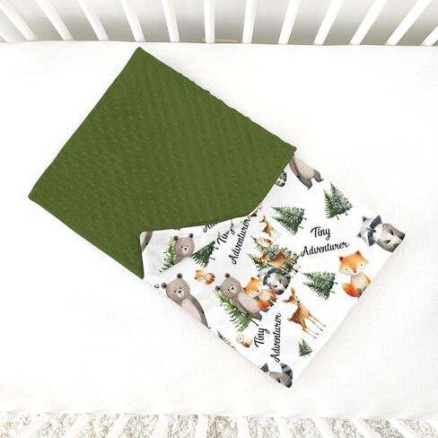 Baby Blankets for Girls Boys 30" x 40", Soft Double Layer Minky Blanket with Dotted Fleece Back, Nursery Bed Receiving Quilt Newborn Infant Toddler Shower Gift Forest Animals Adventure Theme in Kuwait