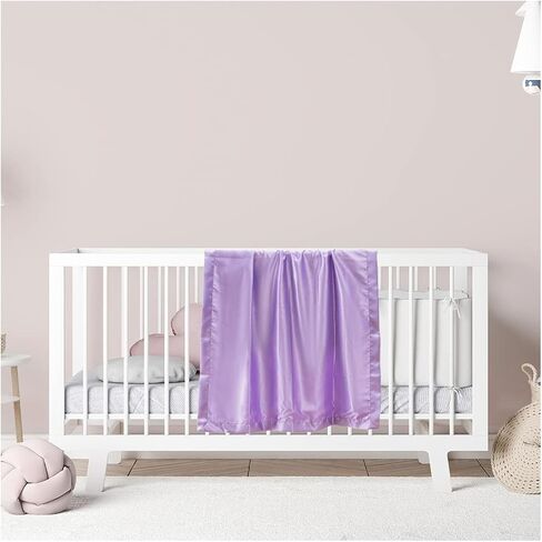 Double Sided Pure Satin Baby Blanket 48"x36" (Lavender) in Kuwait