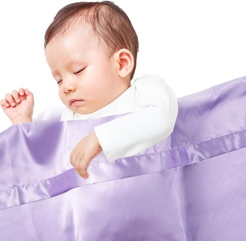 Double Sided Pure Satin Baby Blanket 48"x36" (Lavender) in Kuwait