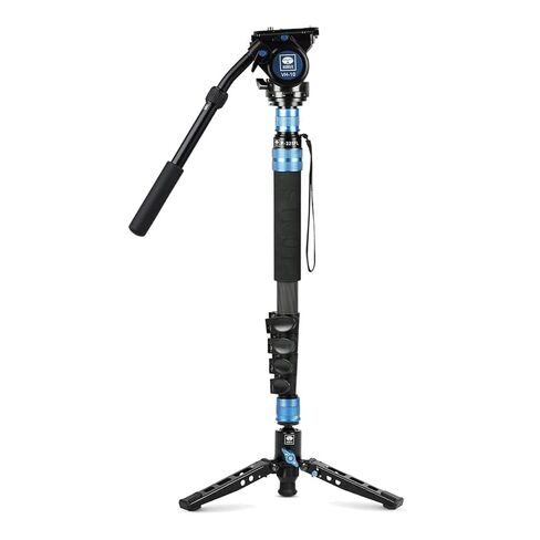 SIRUI P-325FL Carbon Fiber Camera Monopod Kit, 70.7" Lightweight Professional Video Monopod with VH-10 Fluid Video Head, Tripod Base, Flip Locks for DSLR Camera, Max Loading 13.2lbs in Kuwait
