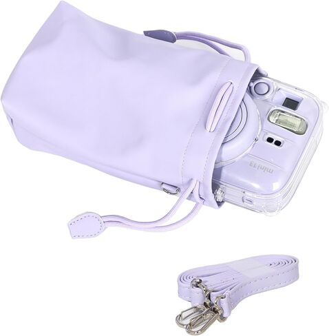 Drawstring Camera Pouch for Fujifilm Instax Mini 13/12/11/9/8, Waterproof Soft Protective Bag with Detachable Strap, Portable Carrying Case for Instant Camera Accessories (Blue) in Kuwait