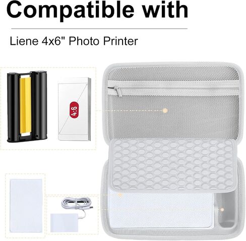 Hard Case Compatible with Liene 4x6'' Photo Printer,Carrying case for M100 M200 Printer Accessories Portable Travel Protective Bag,Black(Only Case) in Kuwait