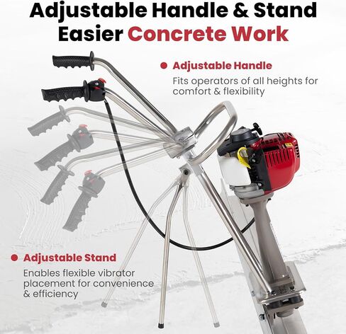 1.4HP Concrete Power Screed with 10ft & 14ft Aluminum Boards, Vibrating Screed Concrete Tool 8000RPM with Adjustable armrests and brackets for Construction in Kuwait