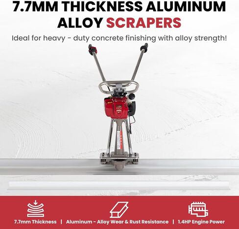1.4HP Concrete Power Screed with 10ft & 14ft Aluminum Boards, Vibrating Screed Concrete Tool 8000RPM with Adjustable armrests and brackets for Construction in Kuwait