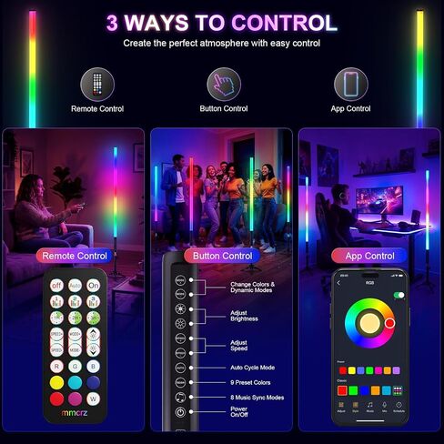 4 Pack RGB Tube Lights with Tripod Stand, 4FT LED Video Light Bar, Music Sync, 5200mAh Rechargeable Battery, App & Remote Control, Dimmable RGB Photography Lighting for Streaming, DJ, Party in Kuwait