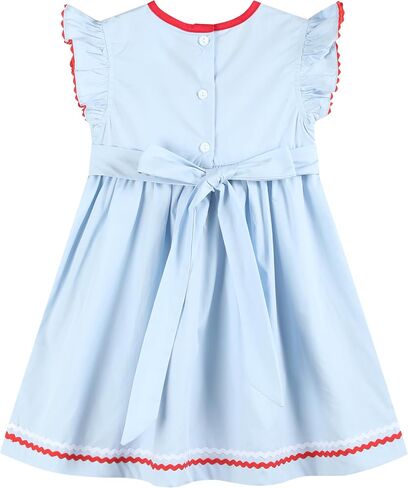 Lil cactus Baby and Girls USA 4th of July Smocked Bishop Dress in Kuwait