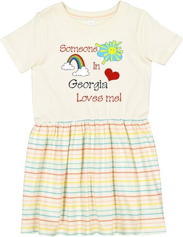inktastic Someone in Georgia Loves Me Toddler Dress in Kuwait
