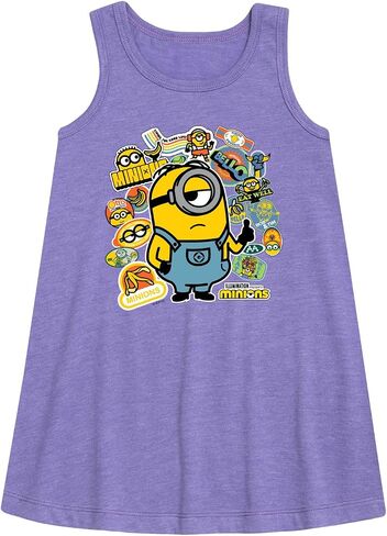 Despicable Me Minions - Banana Stickers - Toddler & Youth Girls A-line Dress in Kuwait