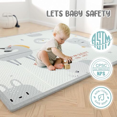 ZEEBABA Baby Playpen with Mat, Playpen for Babies and Toddlers, 47inch Mat | Small Baby Play Pens, Play Yard for Infants with Play Mat, 47x47inch Playard with Gate in Kuwait