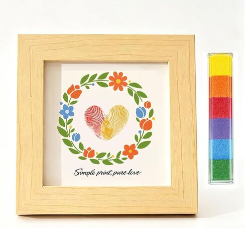 Heart Fingerprint Frame with Ink Kit, DIY Keepsake Gift for Couples Wedding Anniversary in Kuwait
