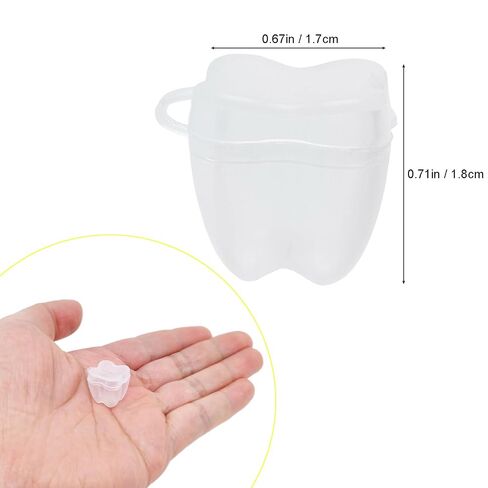 Clear Plastic Tooth Savers, White Tooth Holders for Boys and Girls, Tooth Box, Teeth Organizer for Kids Keepsake, Goodie Bag Fillers, Party Favor, Dentist Office (50, S) in Kuwait